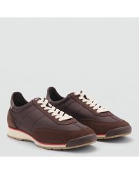 Mango - Trainers With Contrasting Stripe And Suede Panels - Lyst