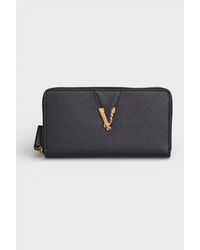 Versace - Virtus Leather Long Wallet - Lyst