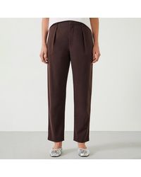 Hush - Chocolate Ruby Cotton Pleat Trousers - Lyst