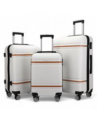 Infinity Luggage - Cream Hard Shell Modern Suitcase - Lyst
