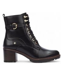 Pikolinos - Leather Mid-Heel Combat Ankle Boots - Lyst