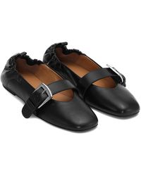 Ganni - Ballerinas With Buckle Straps - Lyst