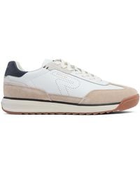 Replay - Cream Suede Insert Leather Trainers - Lyst