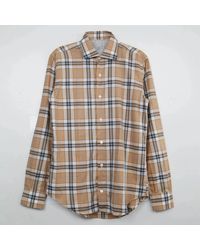 Eleventy - Check Cotton Shirt Long Sleeve Single Cuff - Lyst