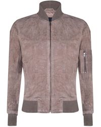 Infinity Leather - Suede Ma-1 Stone Bomber Jacket-Cosham - Lyst