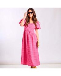 Needs No Label - Gingham Midi Dress - Lyst