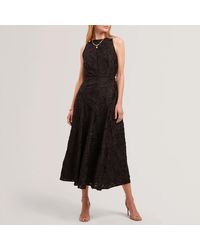 Ted Baker - Enkoaa Textured Rose Midi Dress - Lyst