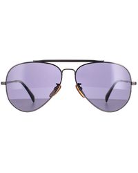 David Beckham - Aviator Dark Ruthenium Polarized Db1004/S Metal - Lyst