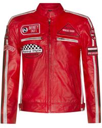 Infinity Leather - Versatile Leather Biker Jacket-Stone - Lyst