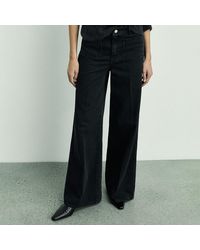 Mango - Denim Wide Leg Jeans With Pockets - Lyst