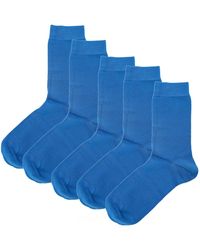 Jemsox - 5 Pack Luxury Pure Colour Electric Cobalt Socks - Lyst