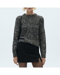 Mango - Mottled Round Neck Jumper - Lyst