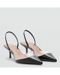 Mango - Heeled Shoes With Vinyl Panel - Lyst