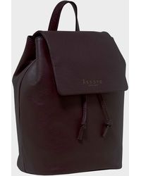Assots London - 'grace' Burgundy Full Grain Leather Flap-over Backpack - Lyst