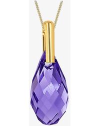 T.H.Baker - 9Ct Crystal Dropper Necklace 1.68.7121 - Lyst
