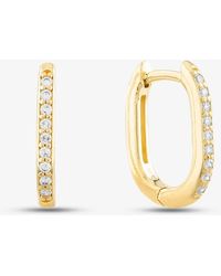 T.H.Baker - 9Ct & Cubic Zirconia Rectangular Creole Hoop Earrings 1.57.9991 - Lyst