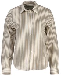 GANT - Taupe Striped Button Shirt - Lyst