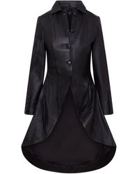 Infinity Leather - Gothic Full Length Leather Coat Victorian Flare Goth Punk - Lyst
