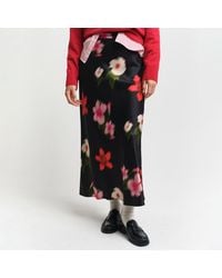 GANT - Floral Print A-Line Midi Skirt - Lyst