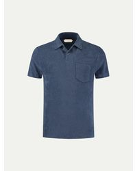 Aurélien - Petrol Terry Polo Shirt 2 For Summer Sophistication - Lyst