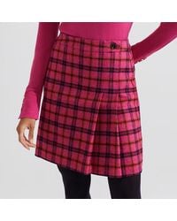 Hobbs - Checked Leah Wool Pleated Mini Skirt - Lyst