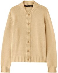 Palm Angels - Curved Logo Cardigan Wool Blend - Lyst