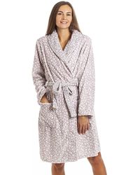 CAMILLE - Supersoft Shawl Collared Leopard Print Bathrobe - Lyst
