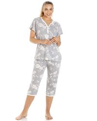 CAMILLE - Lightweight Floral Capri Pyjama Set - Lyst