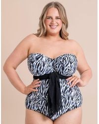 Curvy Kate - Wrapsody Bandeau Strapless Multiway Swimsuit Zebra Print - Lyst