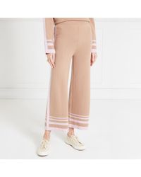 Temperley London - Camel Stripe Cashmere Wool Blend Bretton Trouser - Lyst
