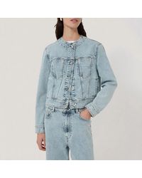 Jigsaw - Gwen Denim Collarless Jacket - Lyst