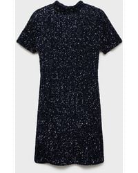 Mango - Short Sleeved Sequin Dress - Lyst
