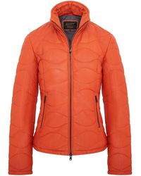 Infinity Leather - Puffer Warm Quilted Leather Bomber Jacket - Lyst