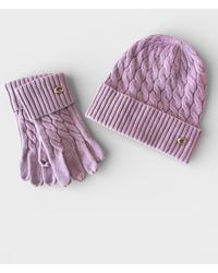 COACH - Cable Beanie & Gloves Gift Set Faded - Lyst
