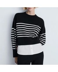 Mango - 2-In-1 Stripe Shirt Jumper - Lyst