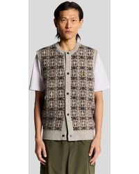 Lyle & Scott - Brushed Intarsia Knitted Cardigan - Lyst