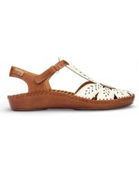 Pikolinos - Tan Leather Cushioned Wedge Sandal Shoes - Lyst