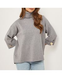 Sofiacashmere - Relaxed Turtle Neck Cashmere Blend Jumper - Lyst