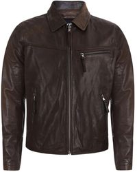 Infinity Leather - Cow Hide Harrington Leather Biker Jacket-Sleaford - Lyst