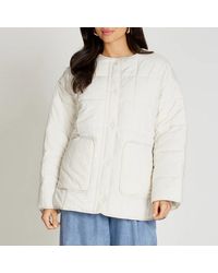 Little Mistress - Ecru Quilted Jacket - Lyst
