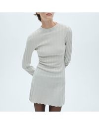 Mango - Perkins Neck Knitted Dress - Lyst