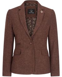 TruClothing - Rust Herringbone Wool Tweed Check Blazer - Lyst
