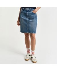 GANT - Short Denim Skirt - Lyst