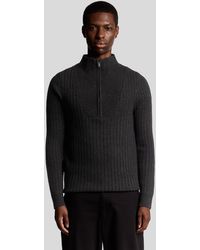 Lyle & Scott - Lambswool Blend Ribbed 1/4 Zip Jumper - Lyst