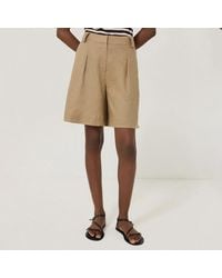 Jigsaw - Linen Pleated Bermuda Shorts - Lyst