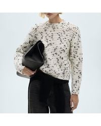 Mango - Marbled Openwork Jumper - Lyst