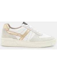 AllSaints - Cream Vix Suede Sneakers - Lyst