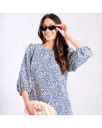 Needs No Label - Animal Puff Sleeve Blouse - Lyst