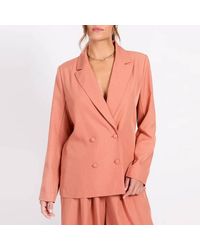 Little Mistress - Clay Double Breasted Blazer - Lyst