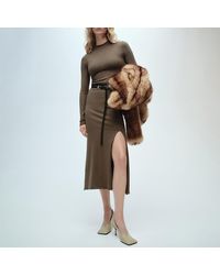 Mango - Side Slit Knit Dress - Lyst